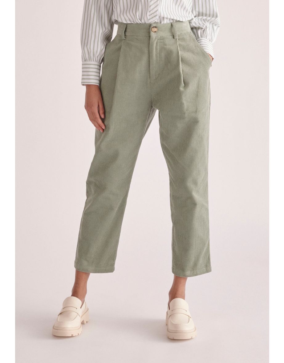 Pleated Corduroy Trousers