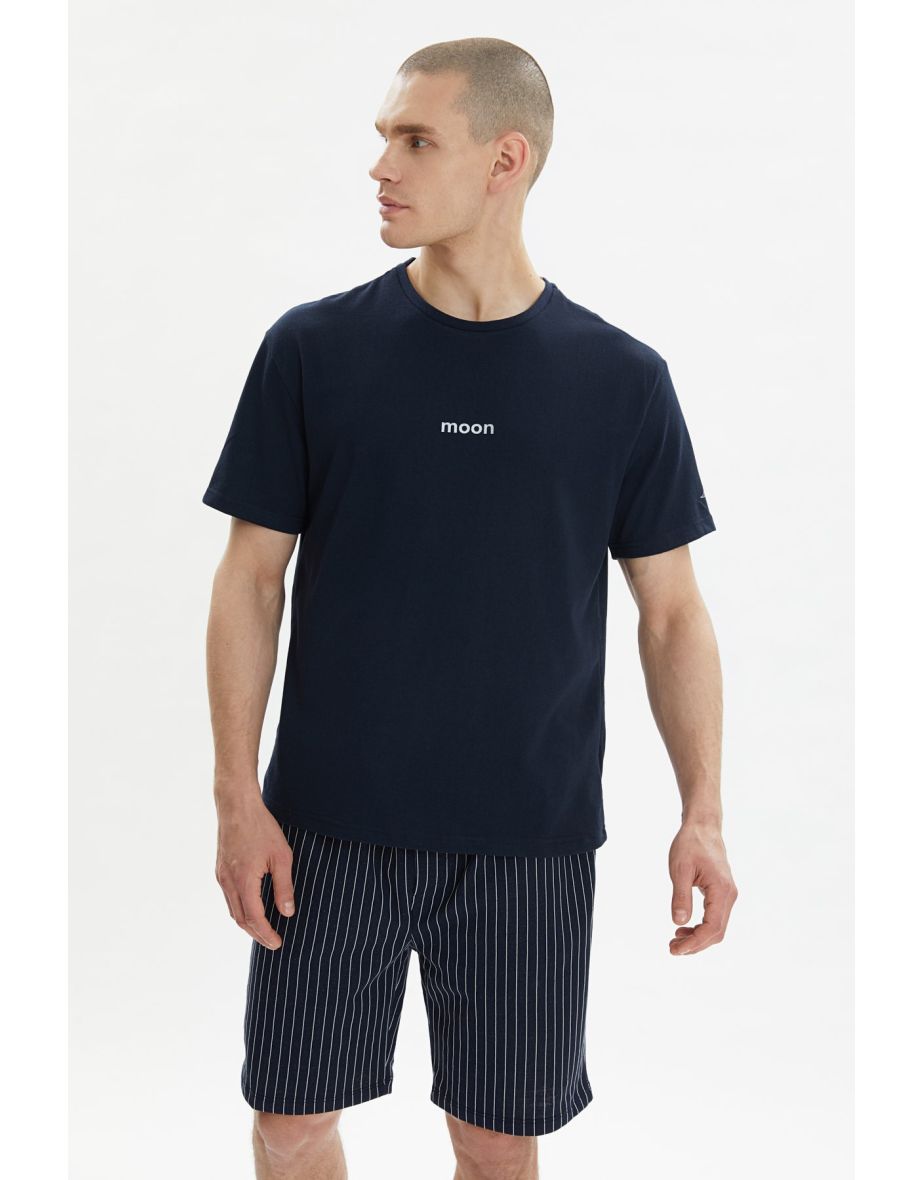 Pajama Set - Navy blue - Striped