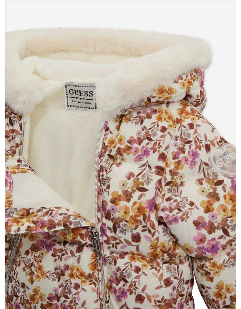 Baby Girls Floral Snowsuit in Pink - 2
