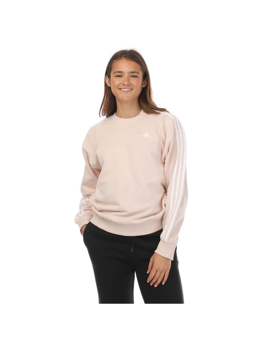 Shop Women s adidas Essentials 3 Stripes Sweatshirt in Pink Online in Bahrain VogaCloset