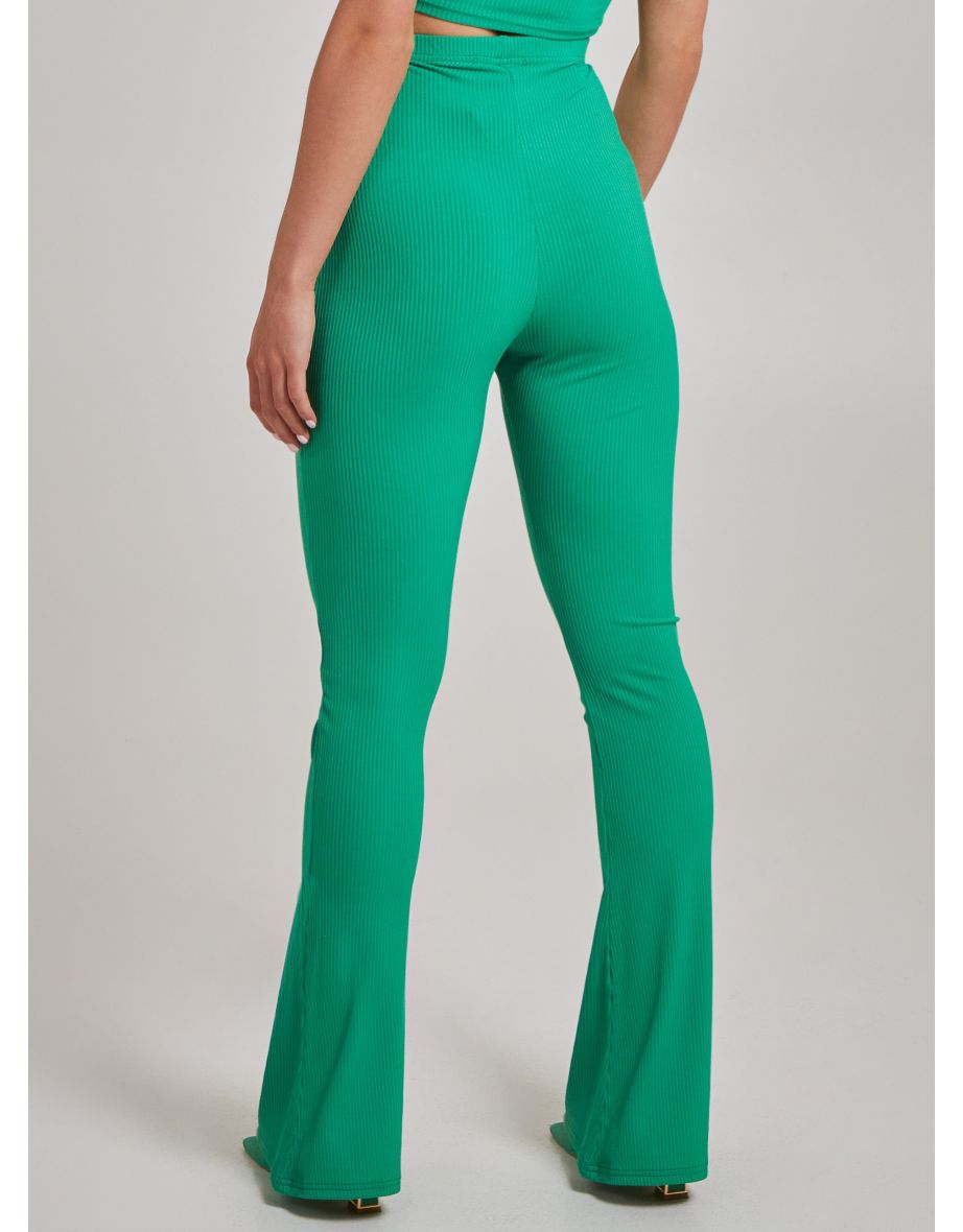 Ribbed Flare Trousers - 4