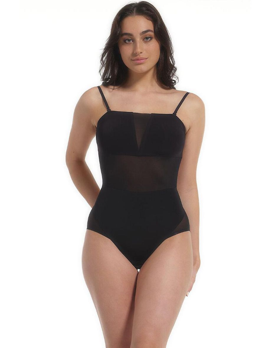 Sheer & Sexy Bodysuit with Tulle Panel