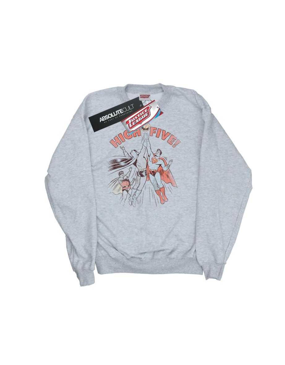 DC Comics Girls Justice League High Five Sweatshirt - Sports Grey