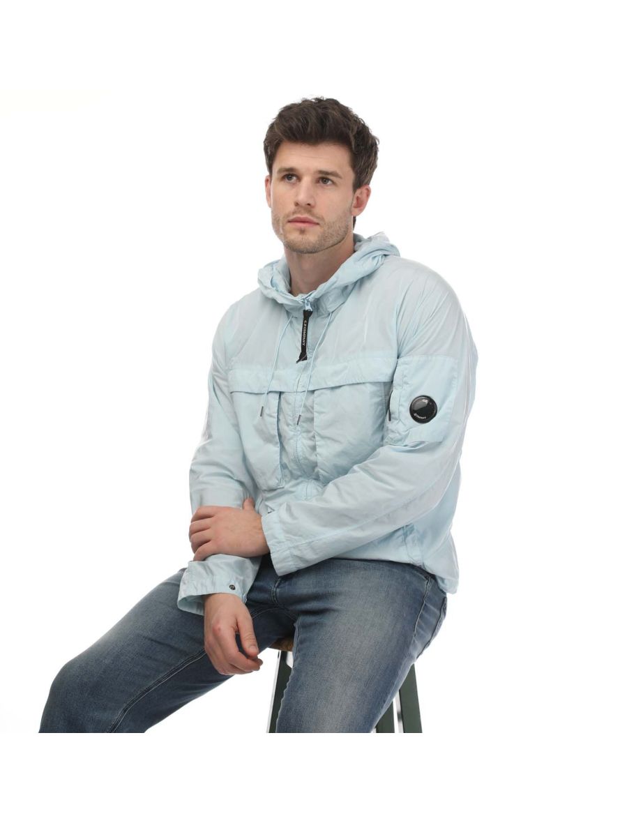 Men's C.P. Company Chrome-R Hooded Jacket in Blue - 3