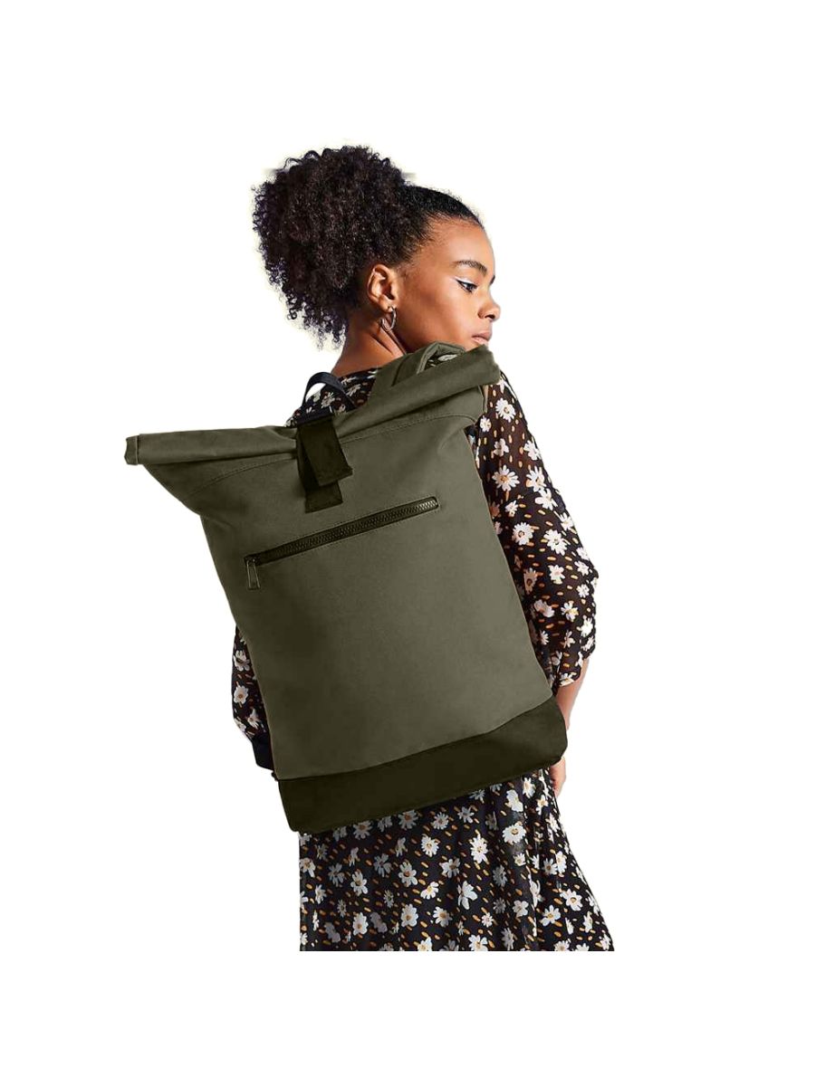 Bagbase Roll Top Backpack - Military Green - 2