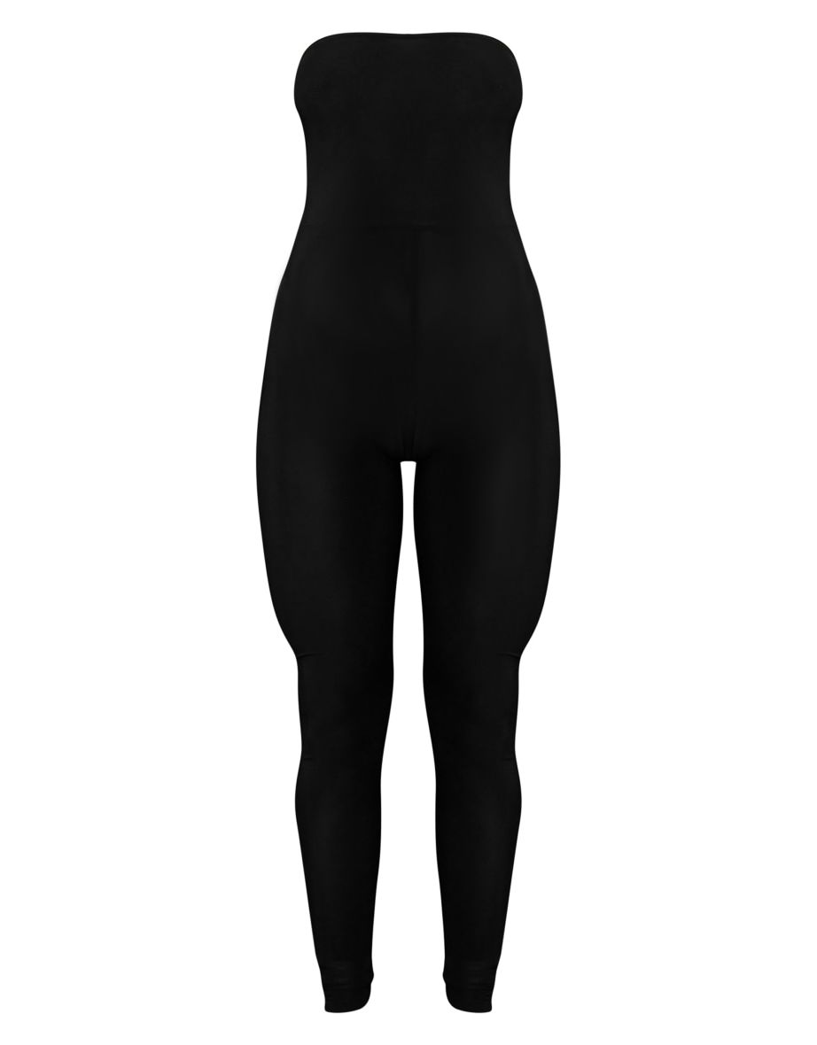 Black Slinky Bandeau Jumpsuit - 4