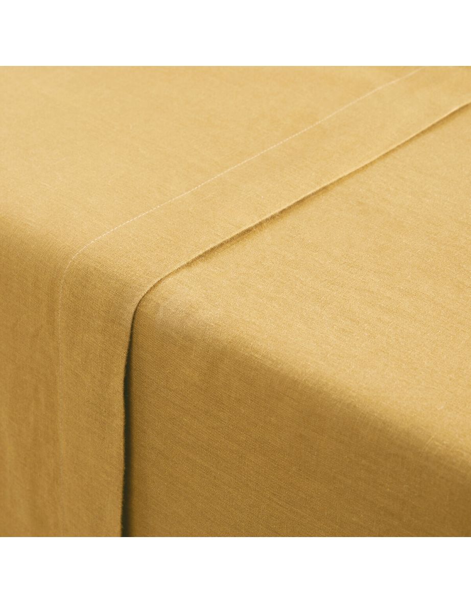 Linot Plain 100% Washed Linen Flat Sheet - 2