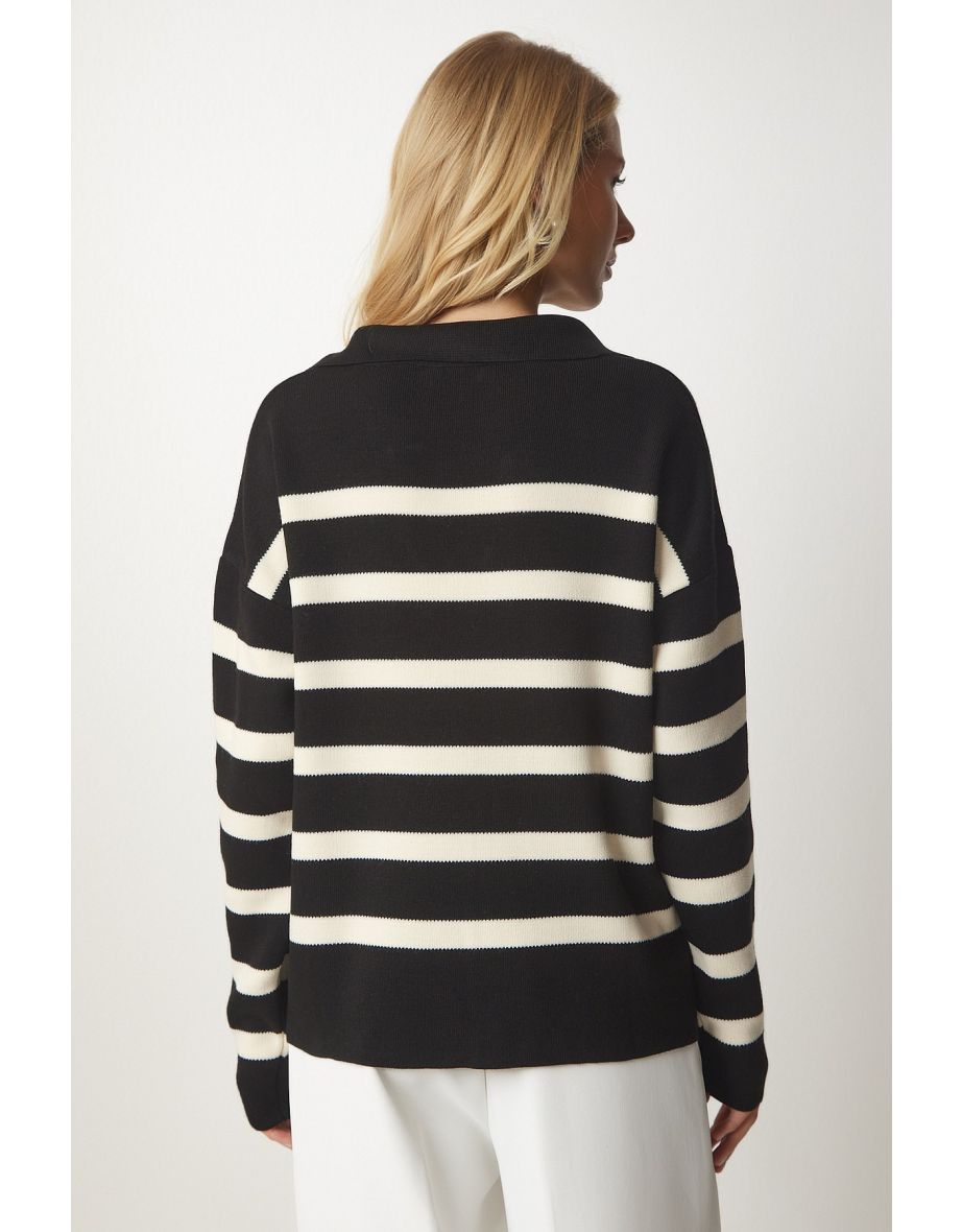 Black Stripped Sweater - 4