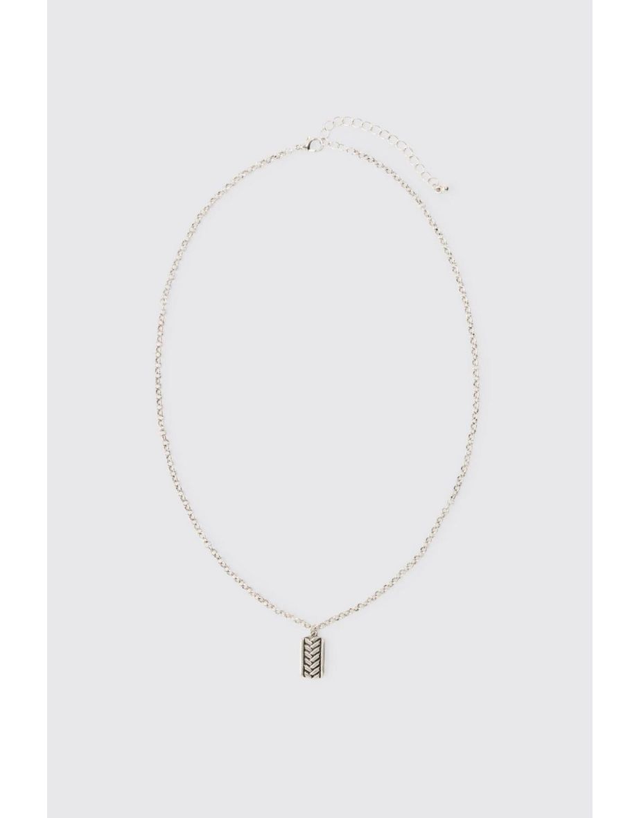 Multi Layer Dog Tag Pendant Necklace - silver - 3
