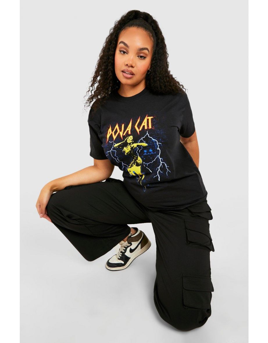 Plus Doja Cat Lightning Licensed T-shirt - black