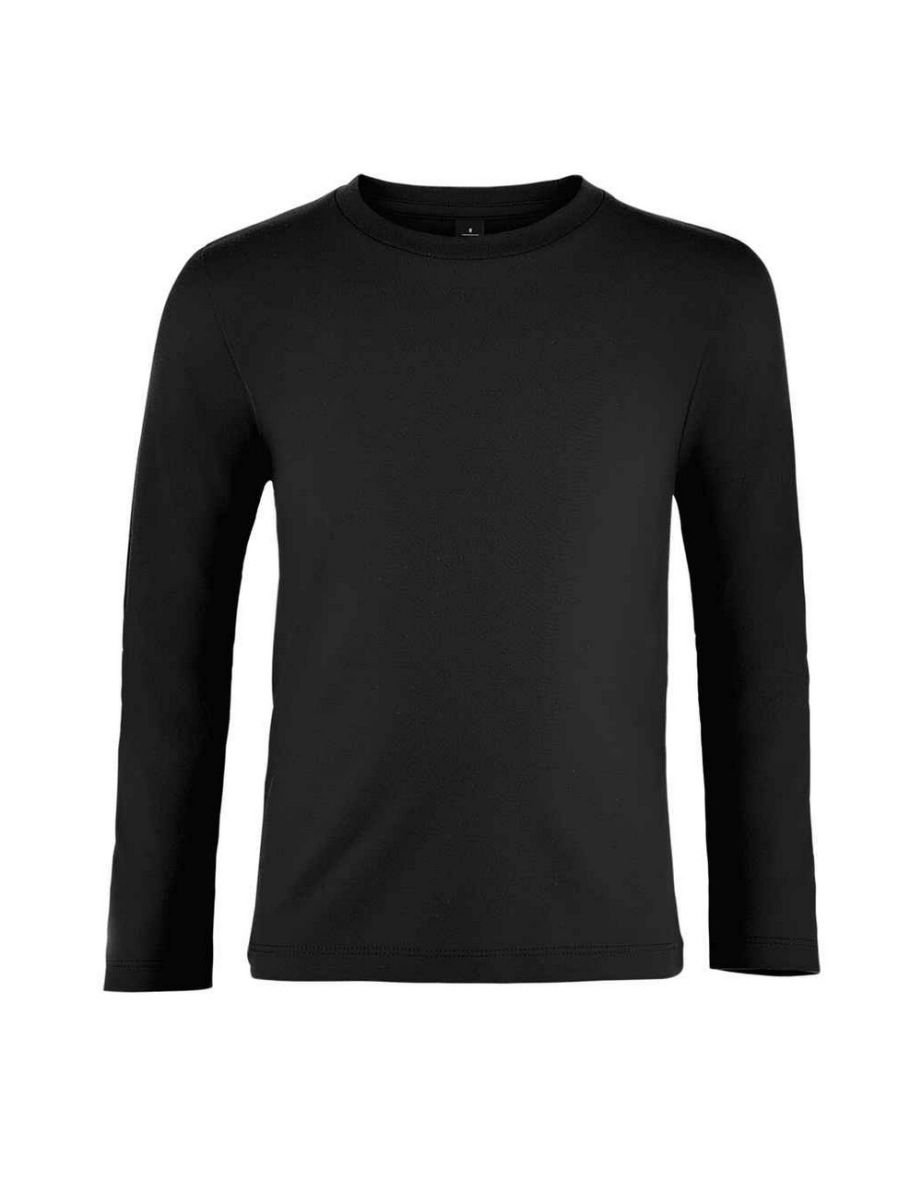 SOLS Childrens/Kids Imperial Long-Sleeved T-Shirt - Deep Black