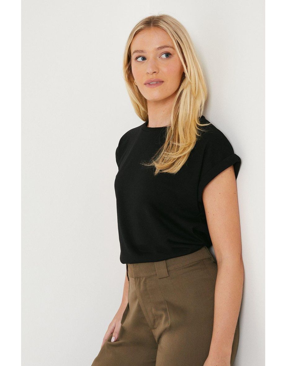 Cotton Roll Sleeve T-shirt - 3