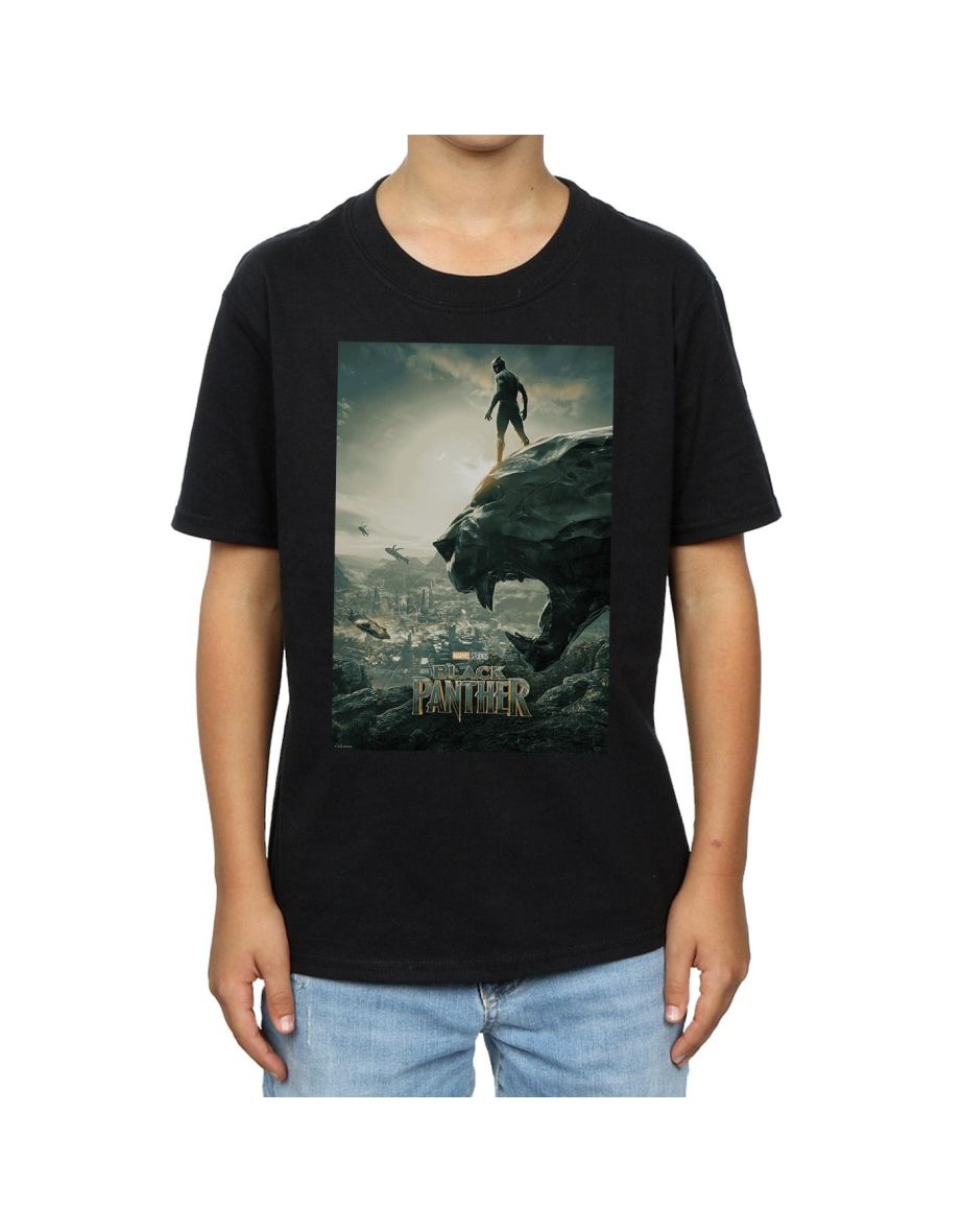 Marvel Boys Black Panther Poster T-Shirt - Black - 3