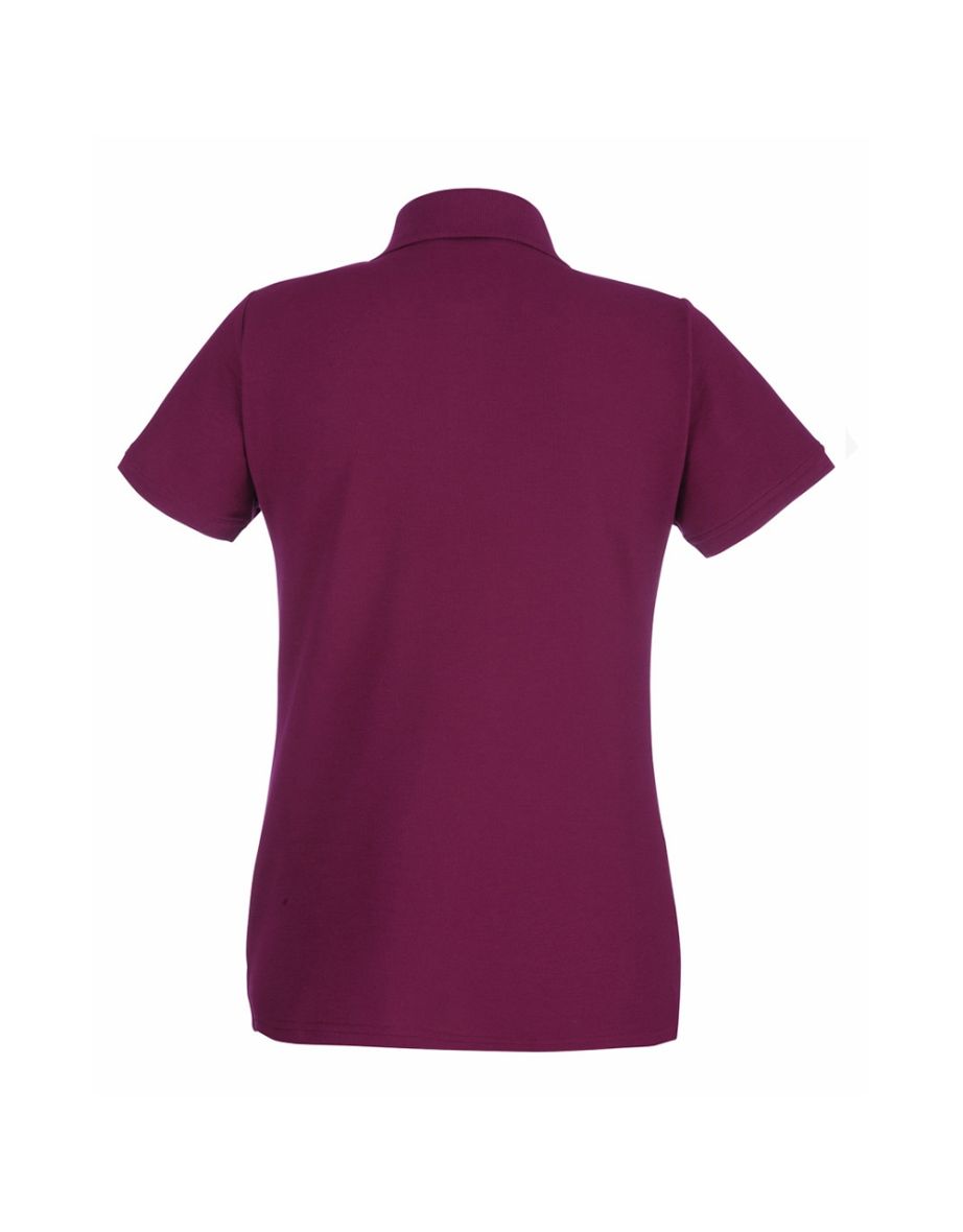Womens/Ladies Fitted Short Sleeve Casual Polo Shirt - Oxblood - 1