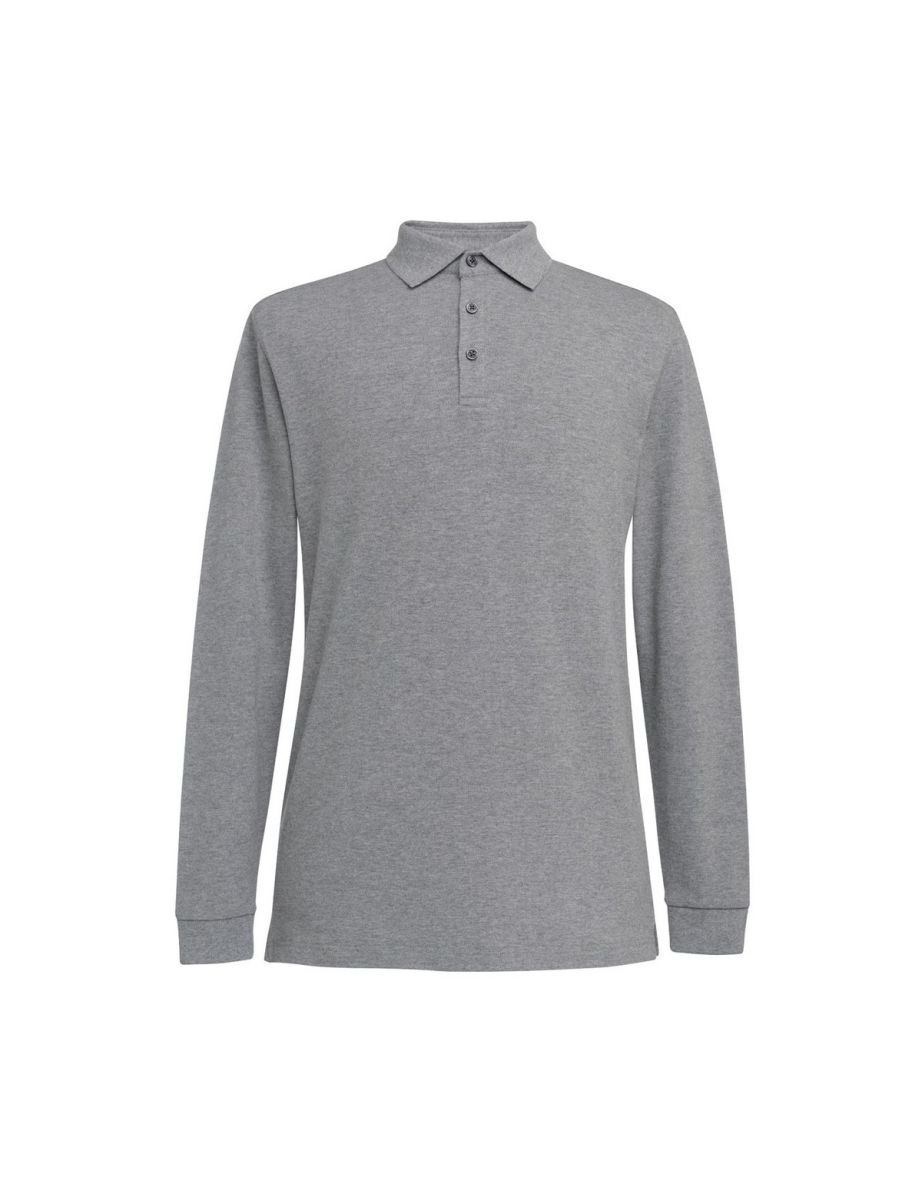 Brook Taverner Mens Frederick Long-Sleeved Polo Shirt - Grey Marl