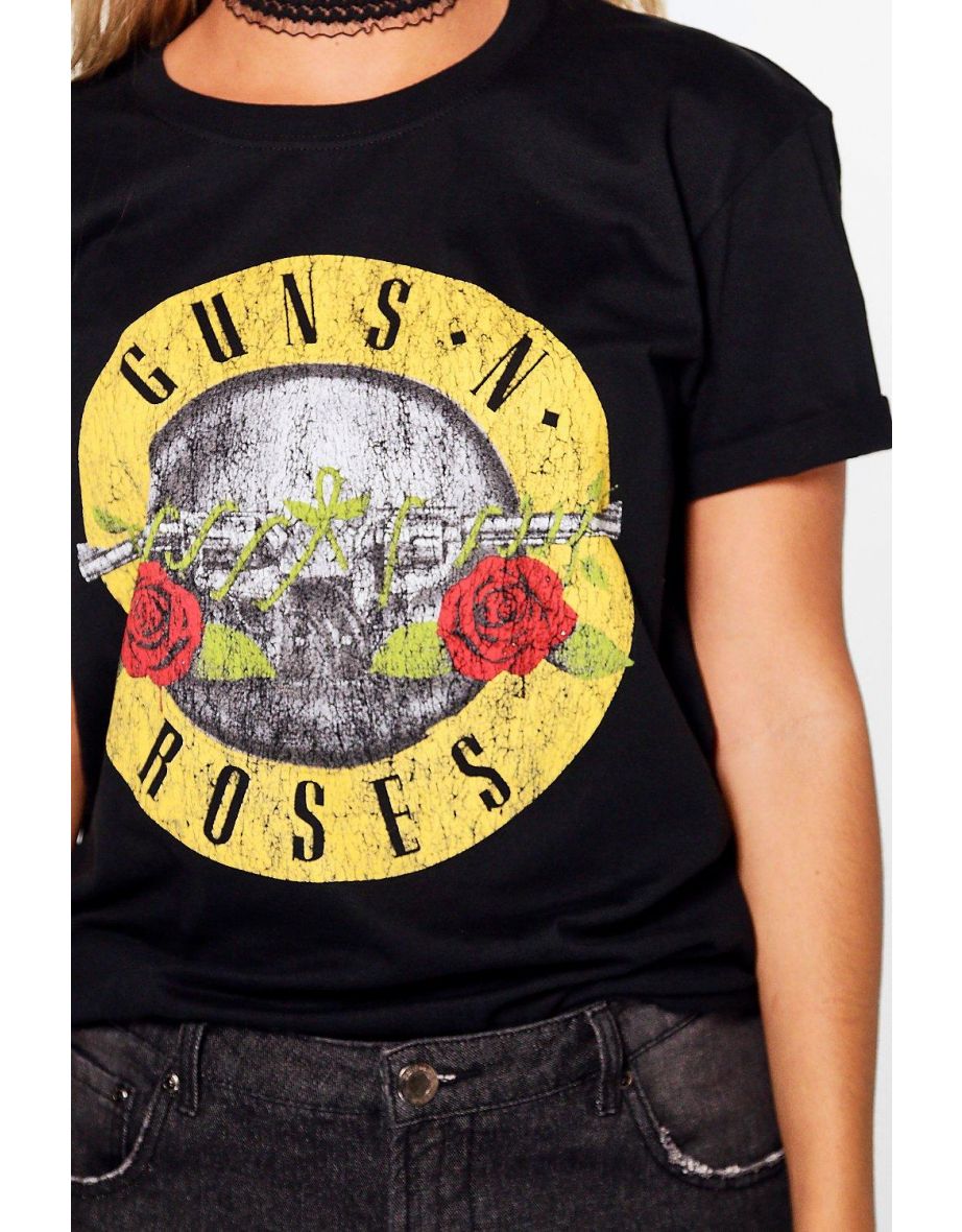 Plus Amelia Guns N Roses Slogan T-Shirt - BLACK - 3