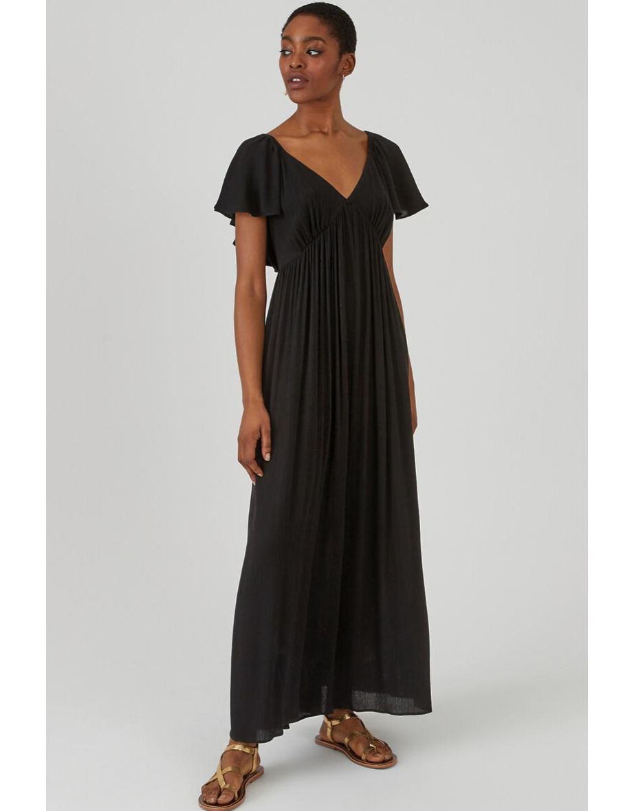 Shop Empire Line Maxi Dress with Ruffled Sleeves Online in Lebanon VogaCloset