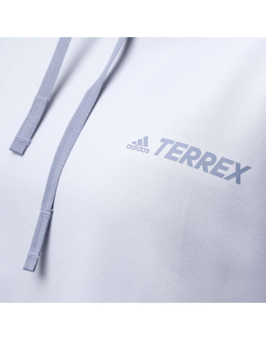 Women's adidas Terrex Logo Graphic Hoodie in Silver - 3