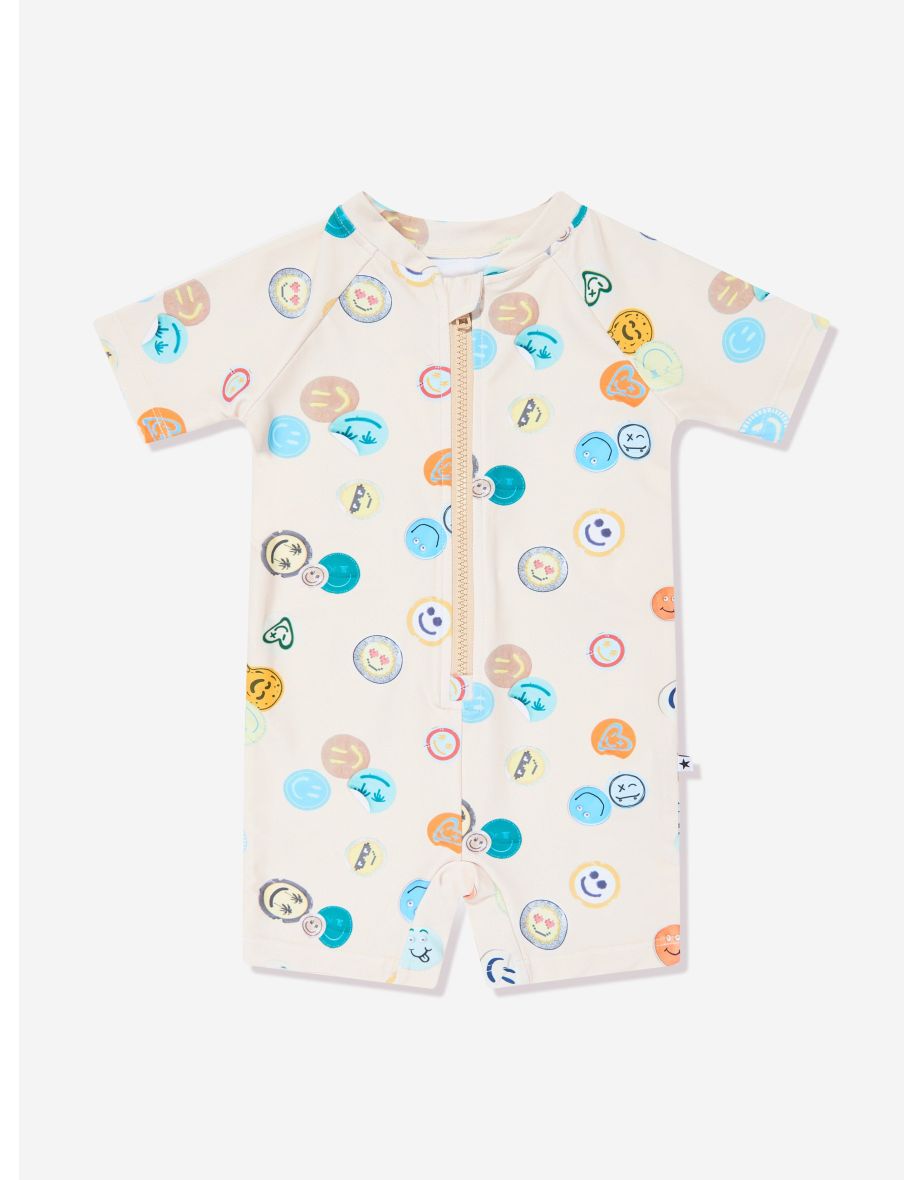 Boys Neka Sand Smile Swimsuit in Ivory (UPF50+)