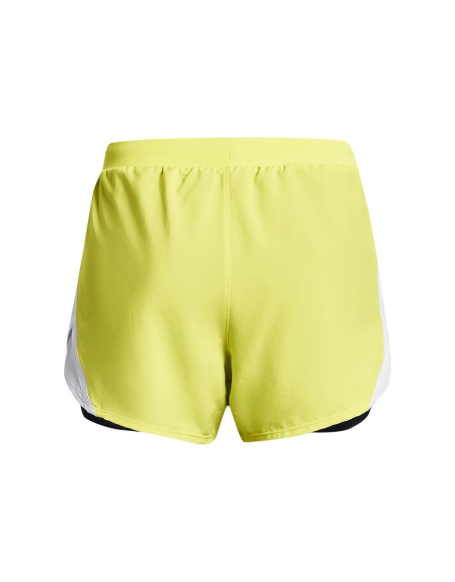 Women's Under Armour UA Fly By 2.0 2-In-1 Shorts in Yellow - 1