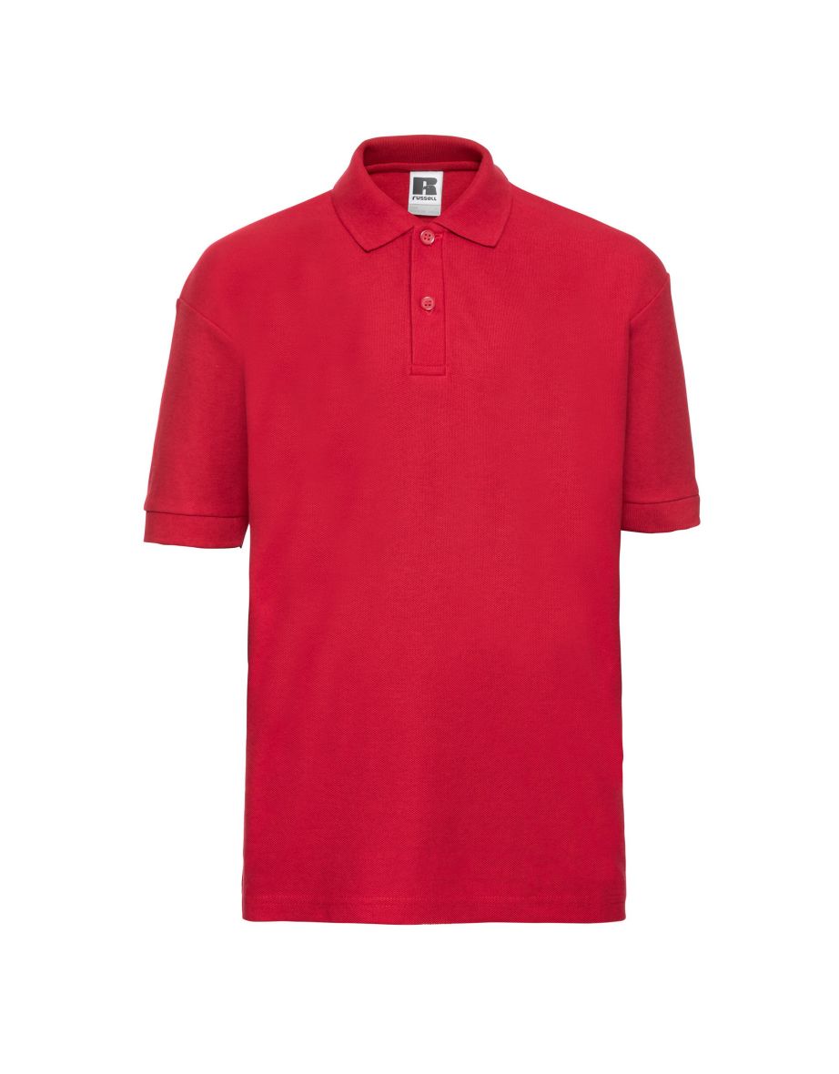 Russell Childrens/Kids Pique Polo Shirt - Bright Red