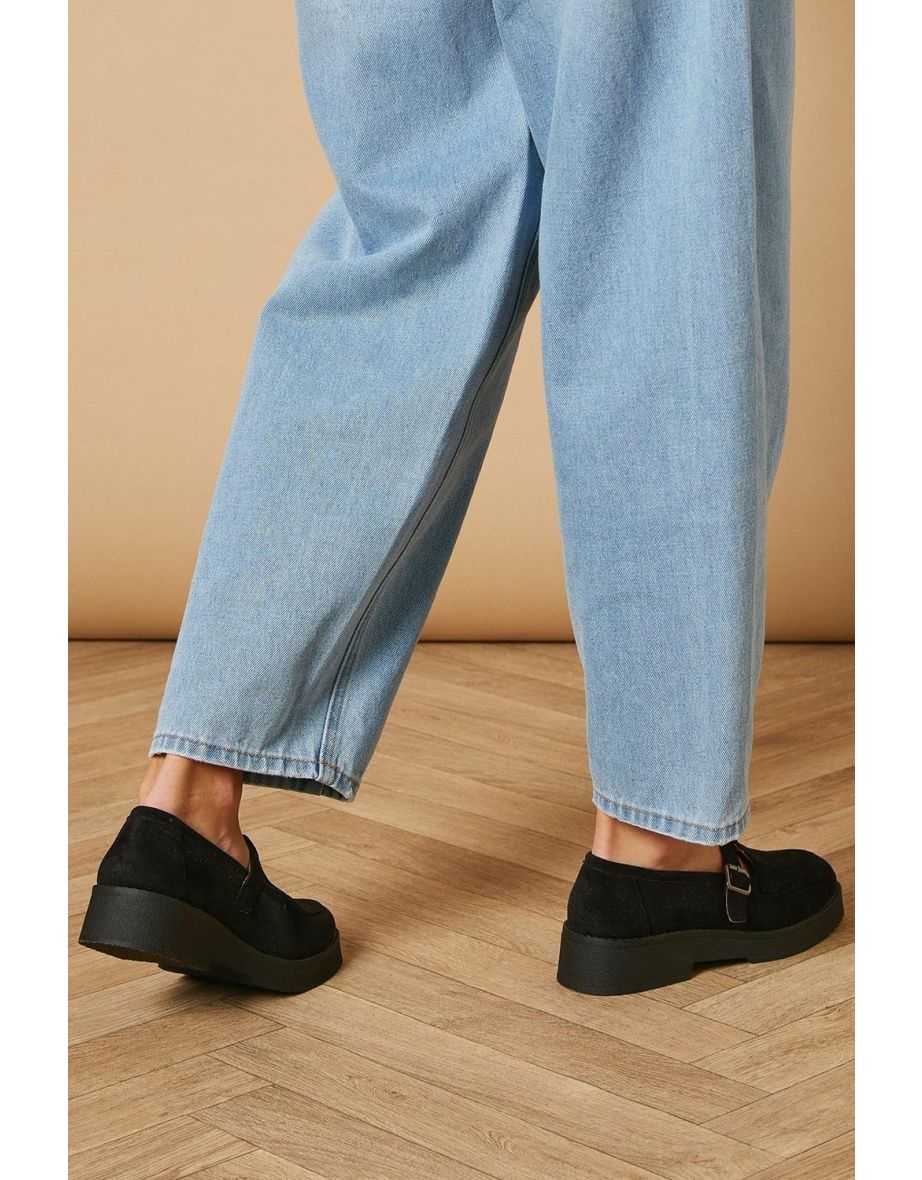 Edna Faux Suede T-Bar Chunky Casual Shoes - 3