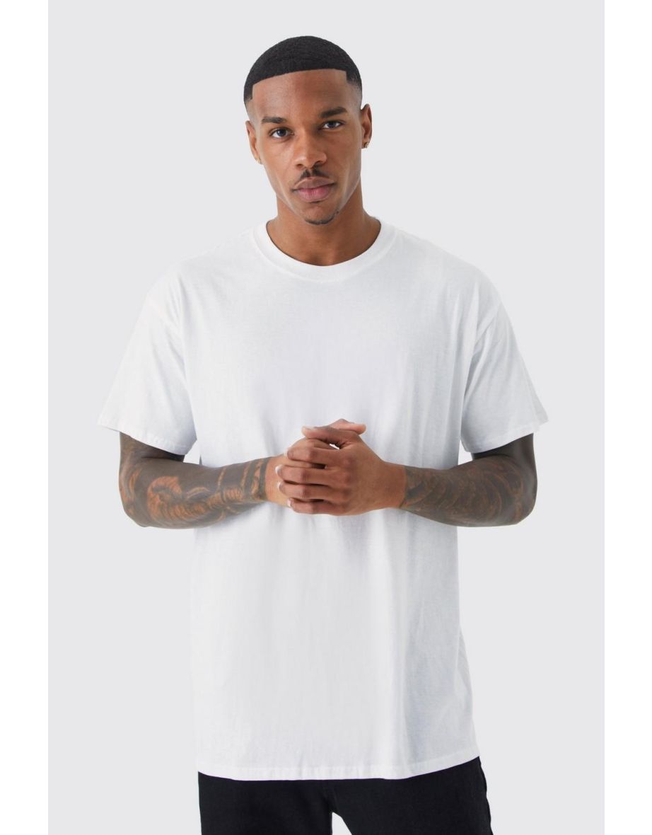 Oversized Offcl Man Graphic T-shirt - white