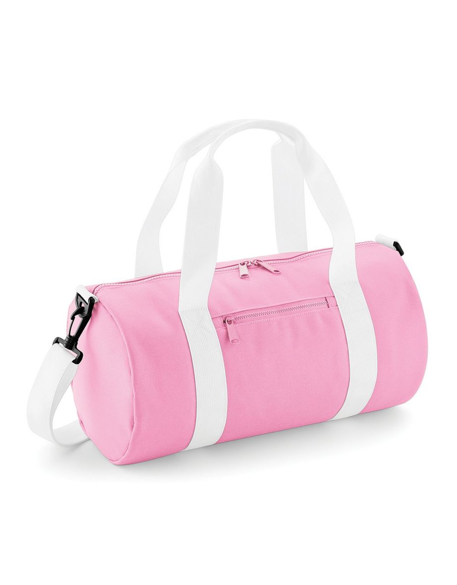 Bagbase Mini Barrel Bag (Pack of 2) - Classic Pink/White