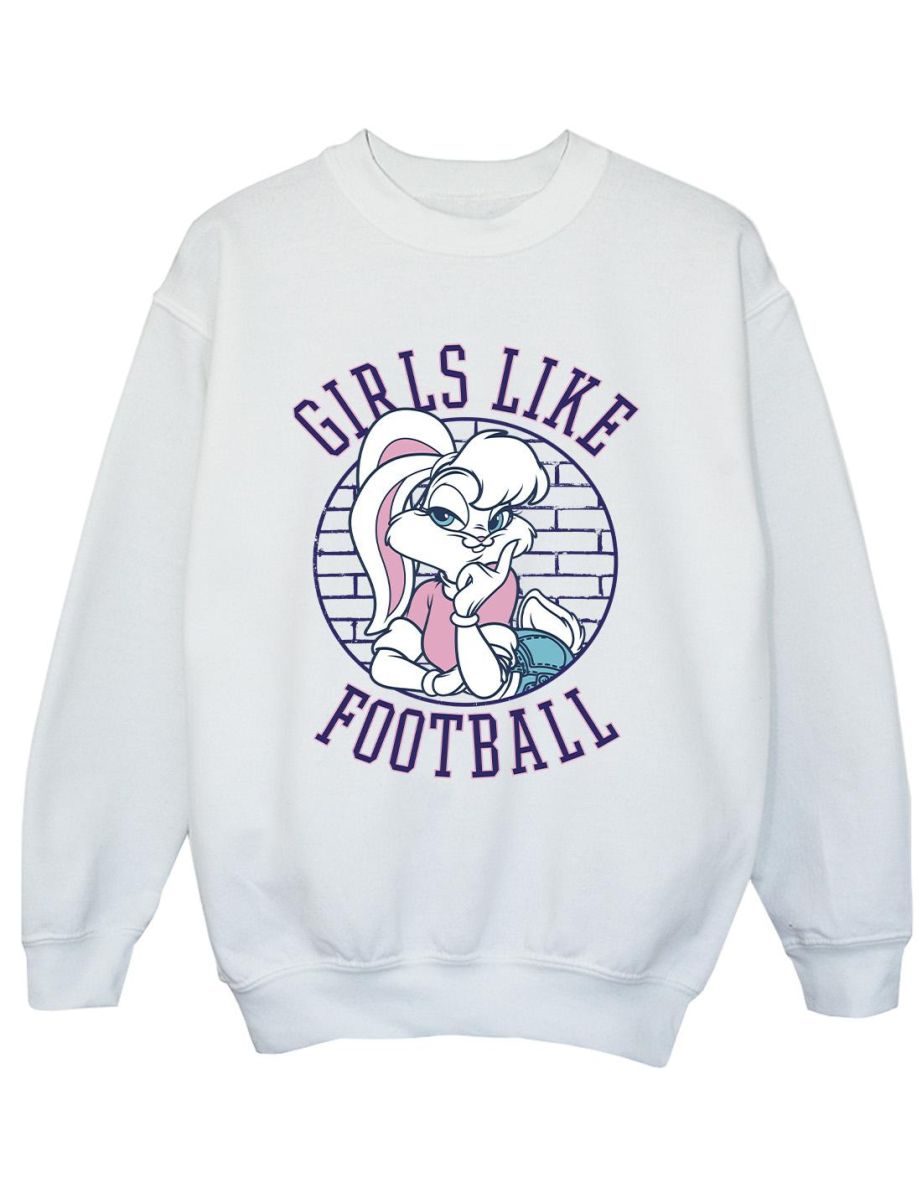 Looney Tunes Boys Lola Bunny Girls Like Football Sweatshirt - White