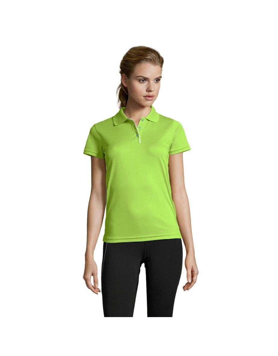 SOLS Womens/Ladies Performer Short Sleeve Pique Polo Shirt - Apple Green - 3
