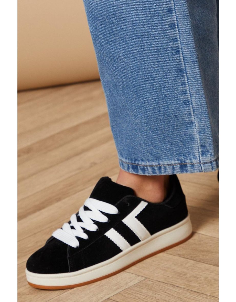 Leocadia Faux Suede Lace Up Trainers - 3