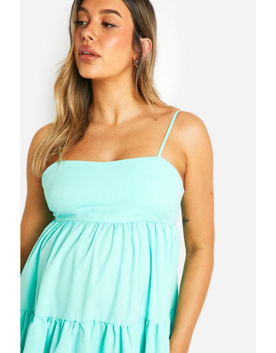 Maternity Tiered Strappy Smock Maxi Dress - 3