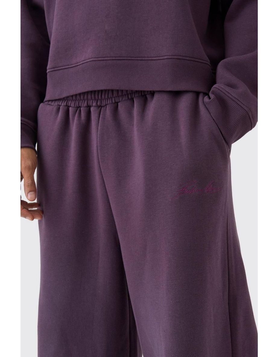 Extreme Wide Leg Man Spray Wash Joggers - purple - 2