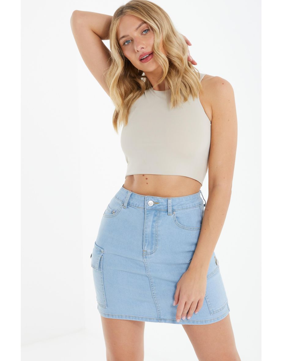 Light blue denim skirt online best sale