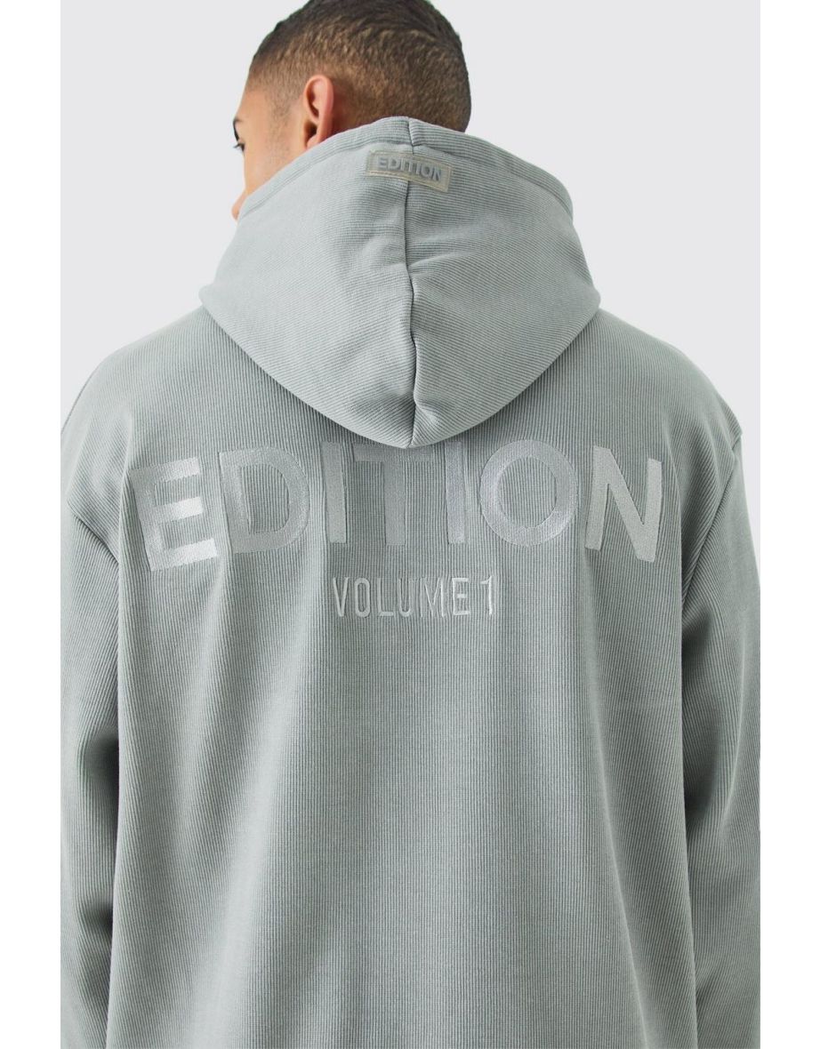 EDITION Oversized Heavyweight Ribbed Hoodie - grey - 2