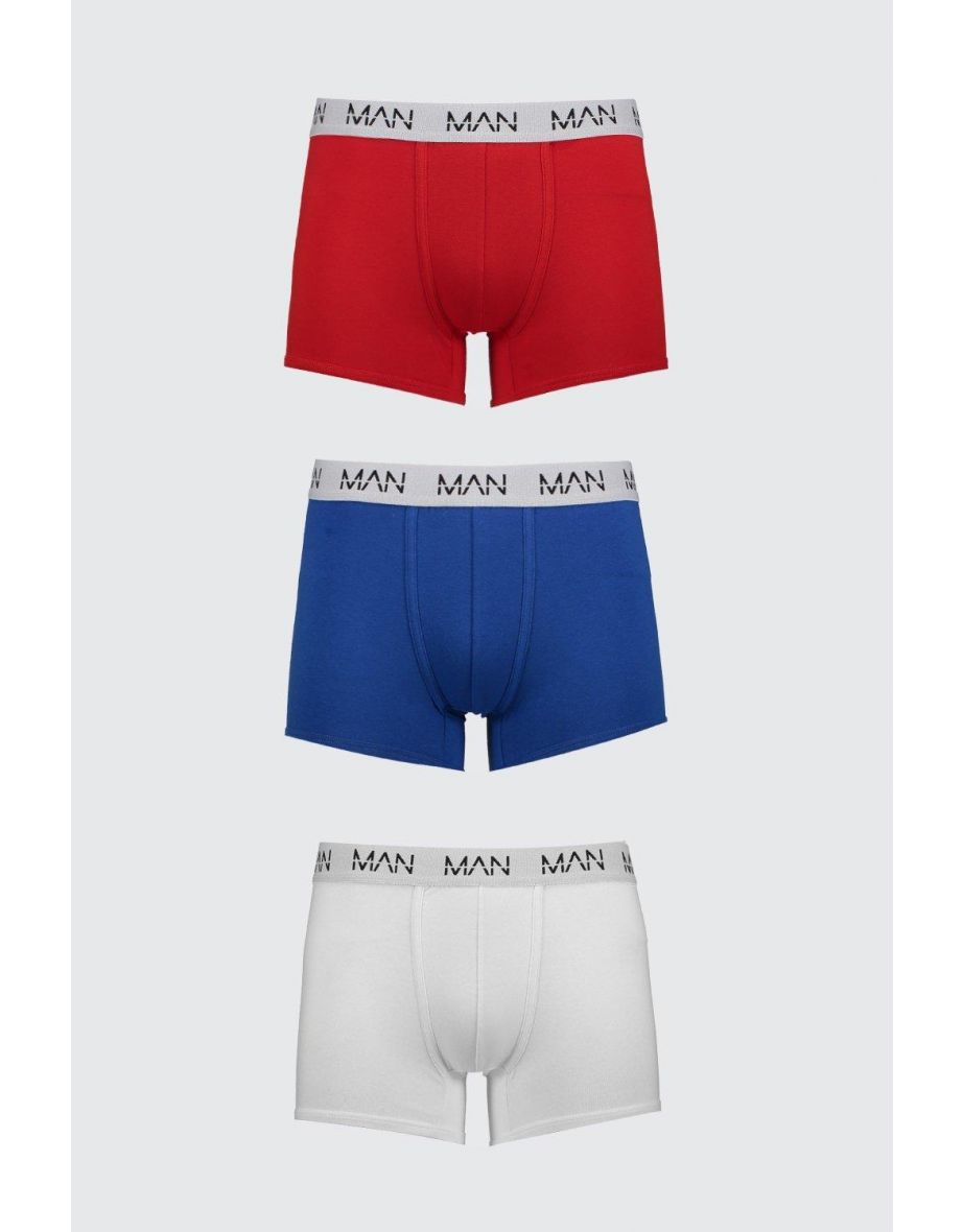 3 Pack Mixed Colour MAN Dash Trunks - multi - 1