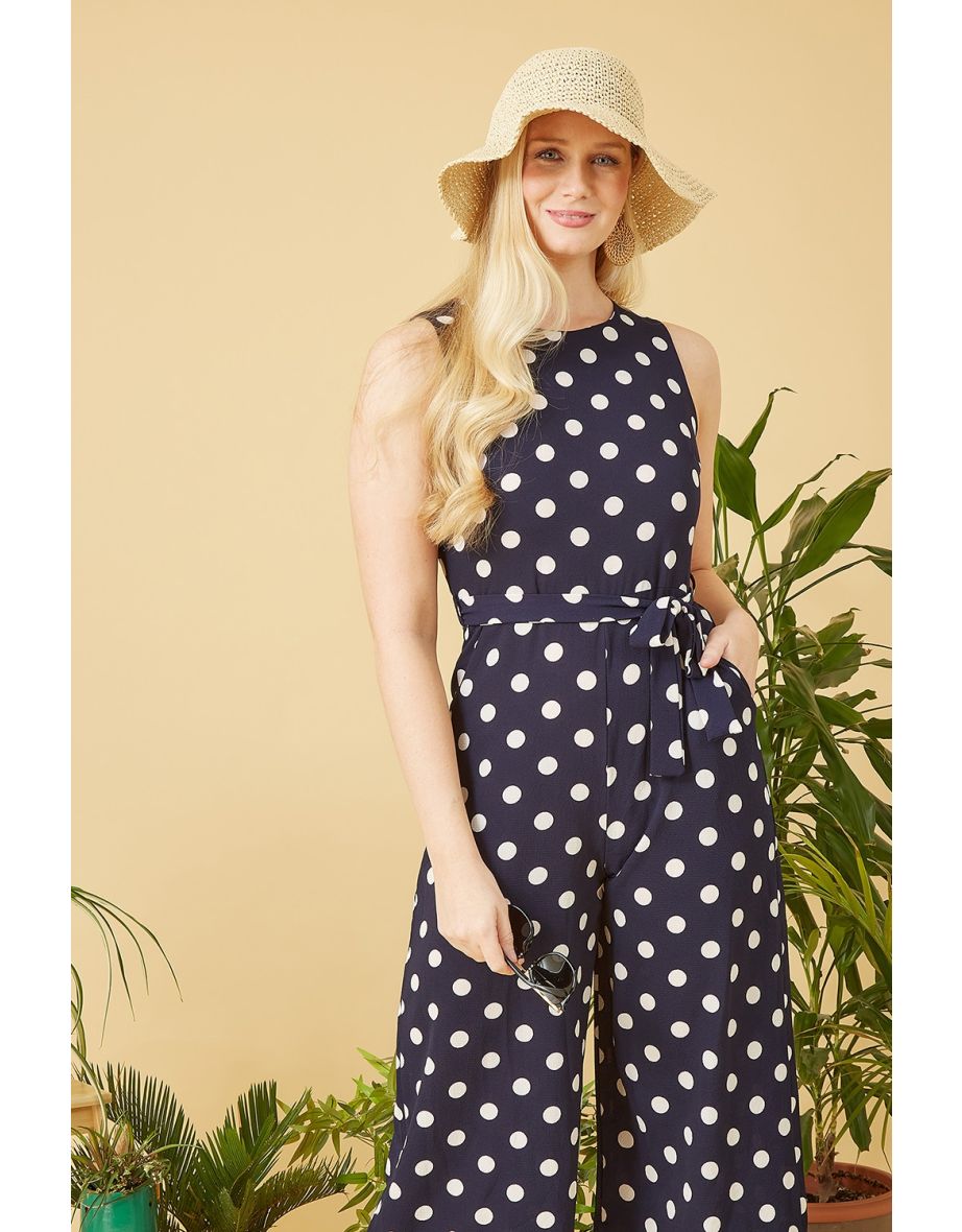 Polka dot store culotte jumpsuit