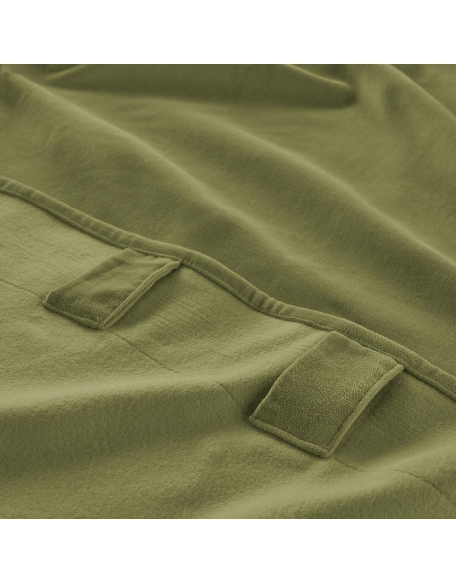 Velvet 100% Cotton Thermal Curtain with Hidden Tabs - 2