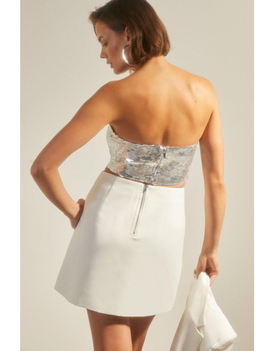 Embellished Aline Mini Skirt - 2