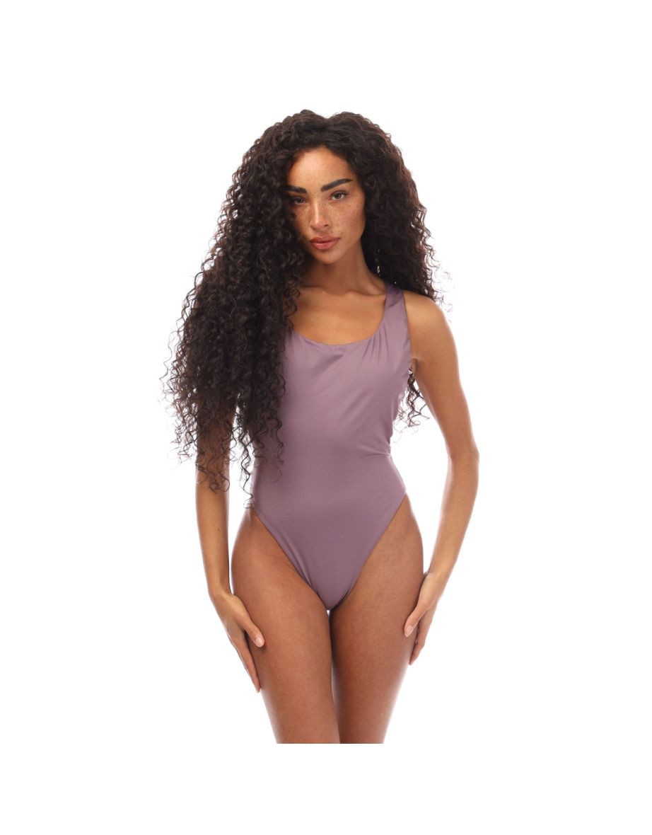 Women's Off White Logo Band Swimsuit in Purple