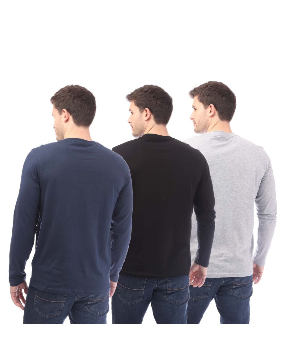Men's NICCE Julian LS 3 Pack T-Shirts in Black - 1