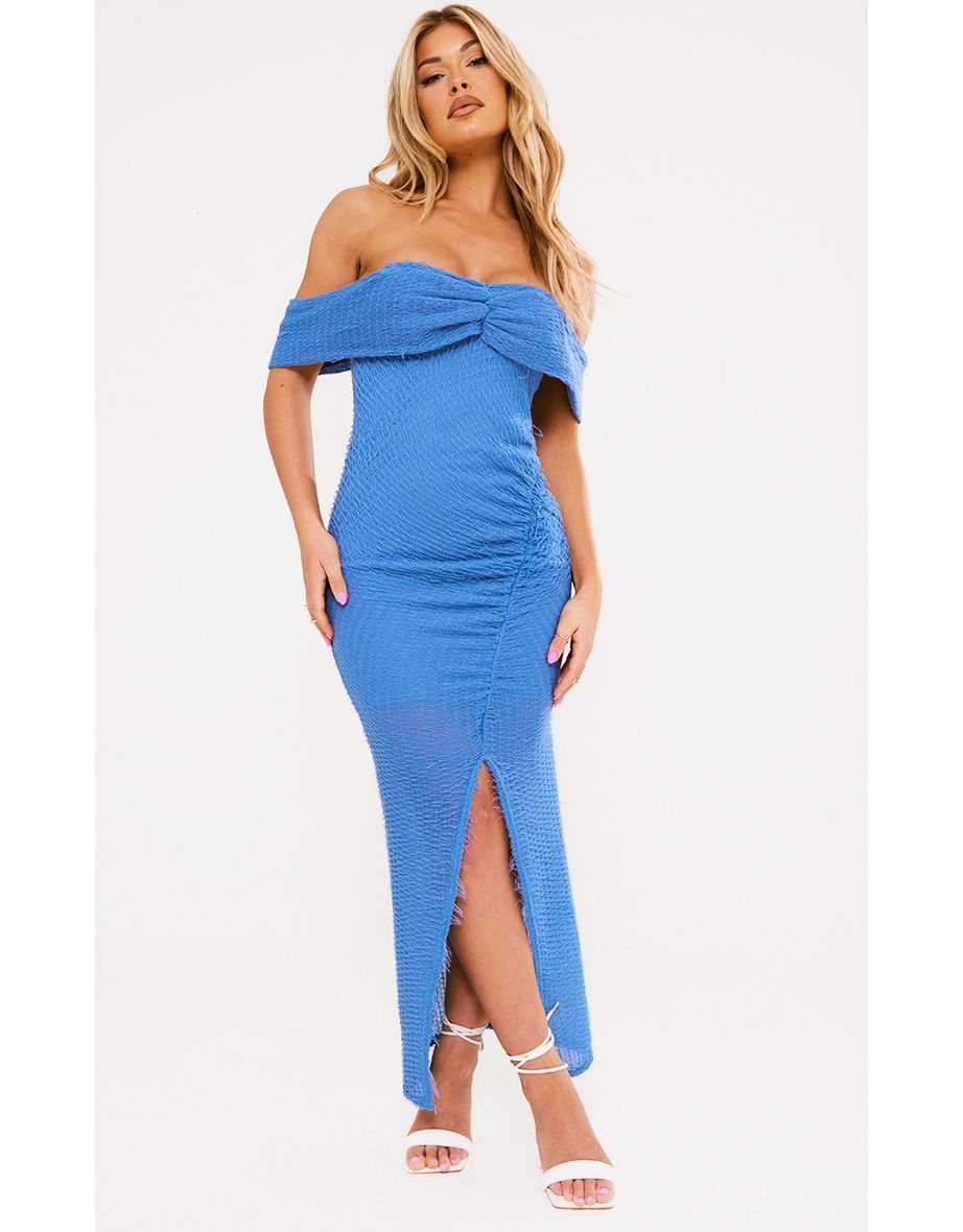 Cold shoulder asymmetric ruched midaxi dress hotsell