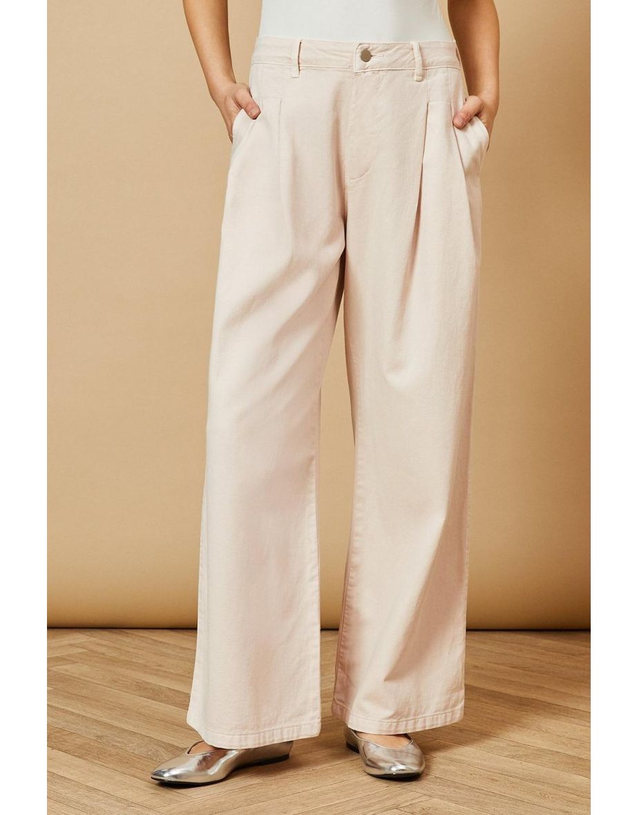 Pleat Front Washed Pink Jeans - 3