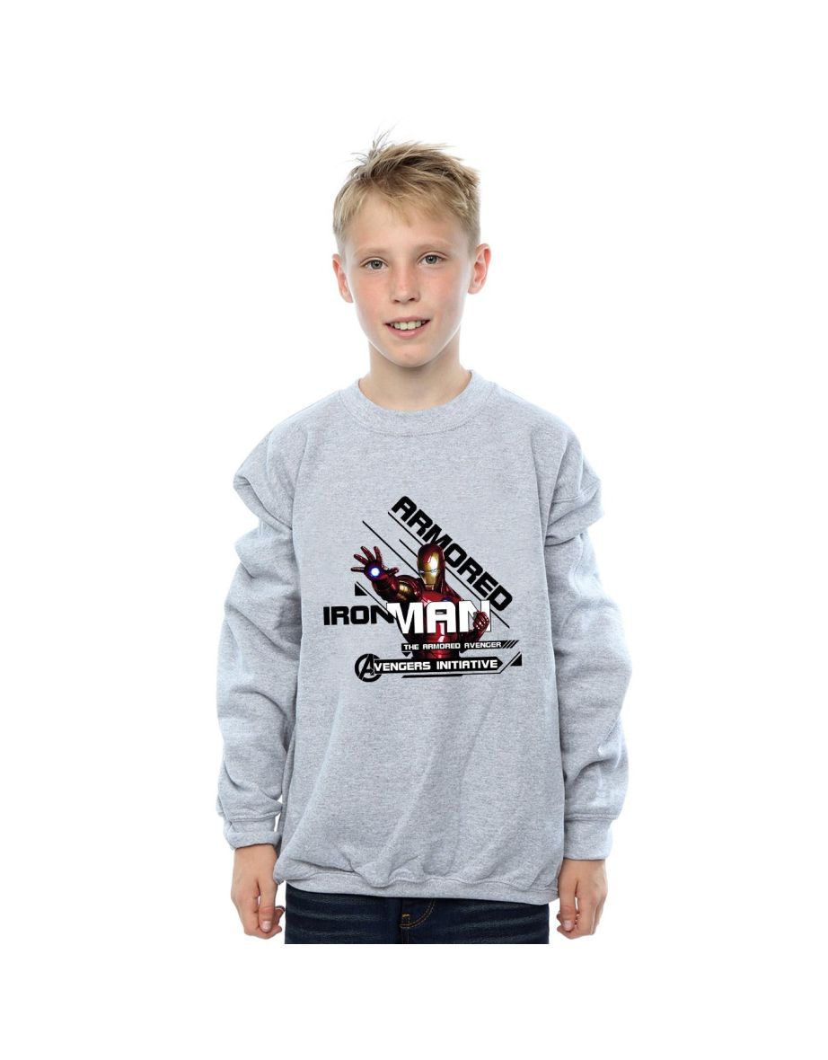 Shop Marvel Boys Avengers Iron Man Armoured Avenger Sweatshirt Sports Grey Online in Bahrain VogaCloset