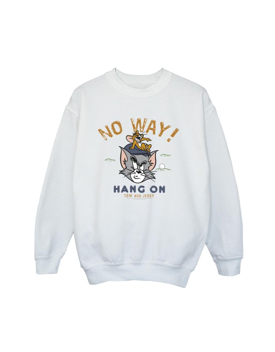 Tom And Jerry Boys Hang On Golf Sweatshirt - White