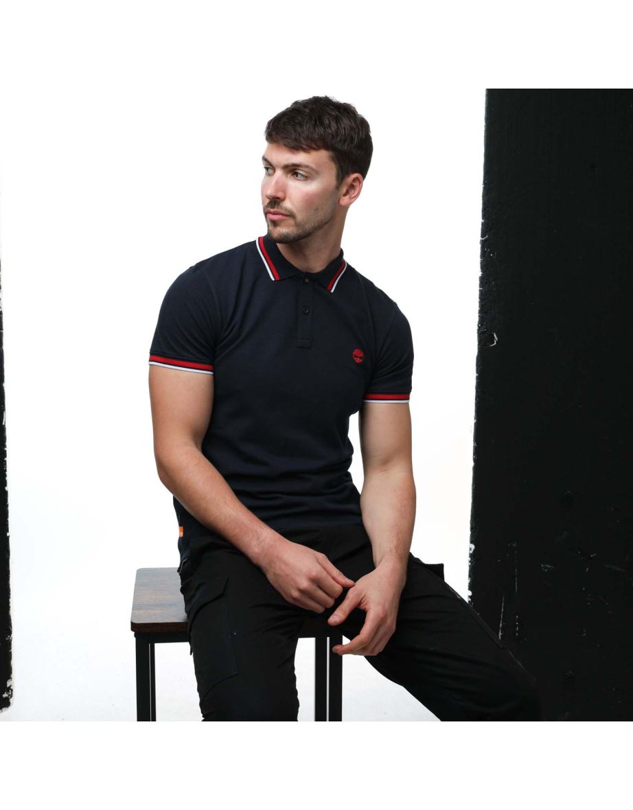 Men's Timberland Millers River Tipped Polo Shirt in Blue - 3