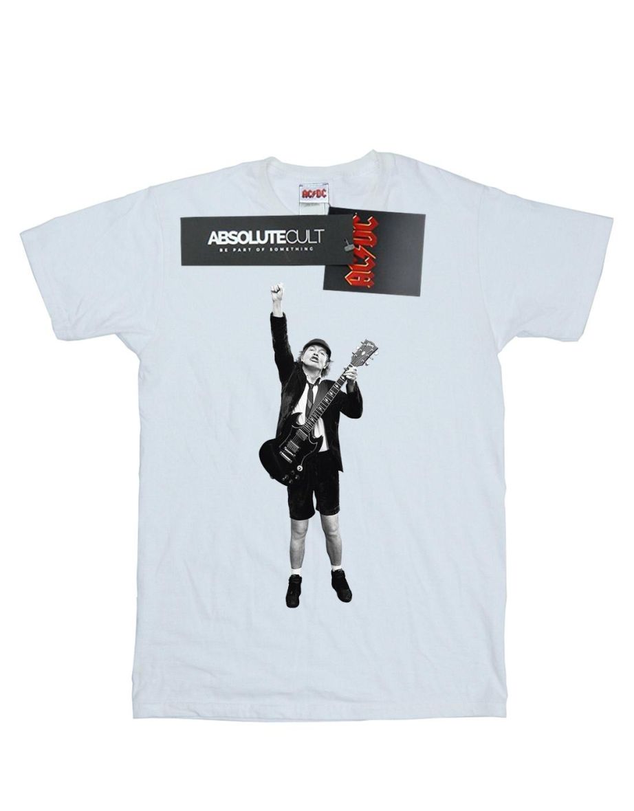 AC/DC Mens Angus Young Cut Out T-Shirt - White