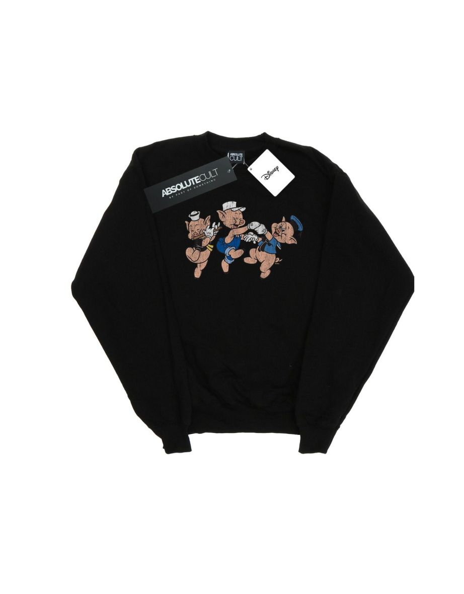 Disney Boys Three Little Pigs Having Fun Sweatshirt - Black
