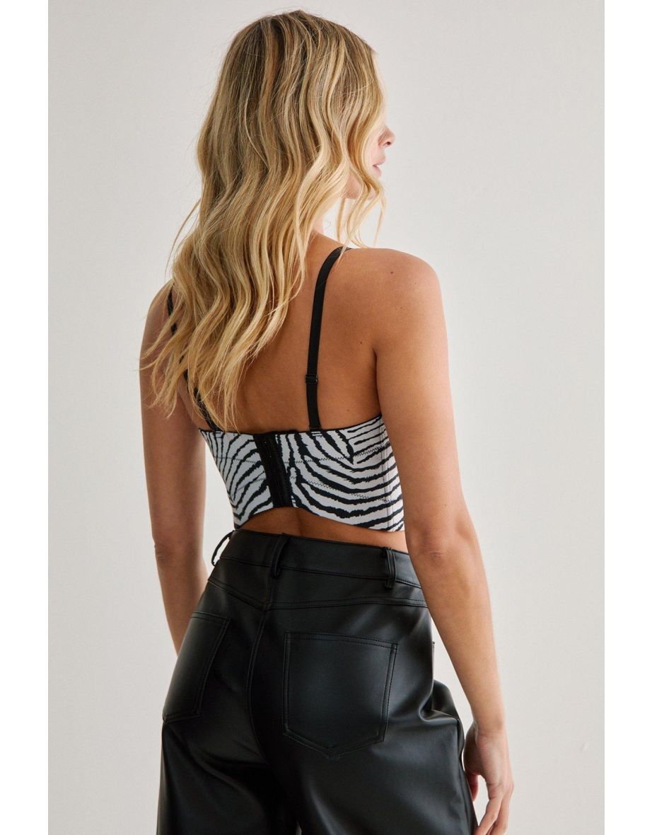 Zebra Print Bustier Top - 3