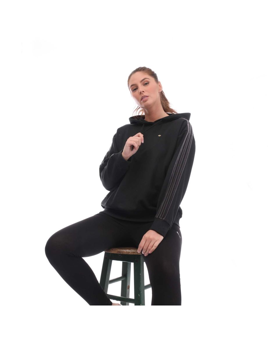 Women's adidas Originals Trefoil Logo Hoodie in Black - 4